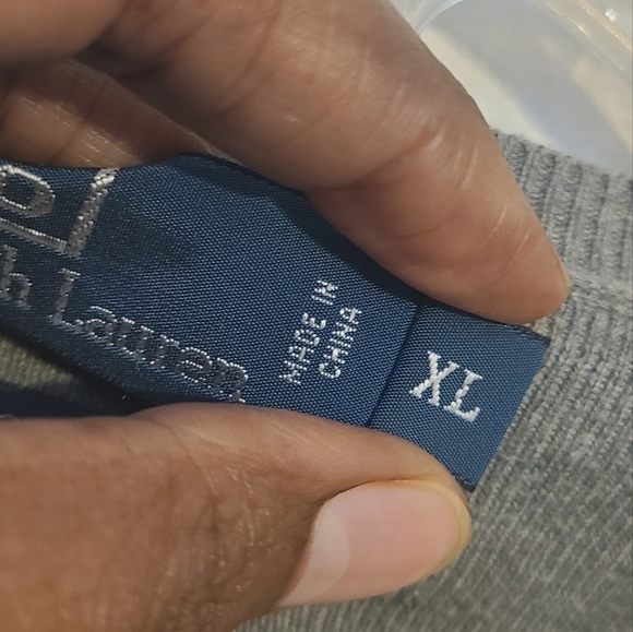 Polo Ralph Lauren | Men's Gray V-Neck Pima Cotton Sweater (Size XL) - Picture 4 of 12